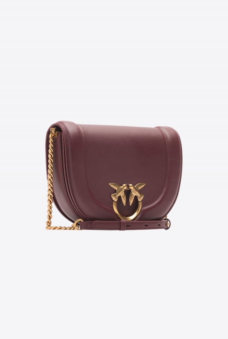 INTENSE BERRY-ANTIQUE GOLD Pinko Classic Love Bag Click Round in leather | MYCVG41537