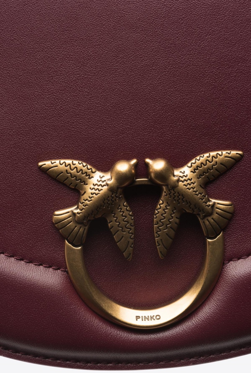 INTENSE BERRY-ANTIQUE GOLD Pinko Classic Love Bag Click Round in leather | MYCVG41537