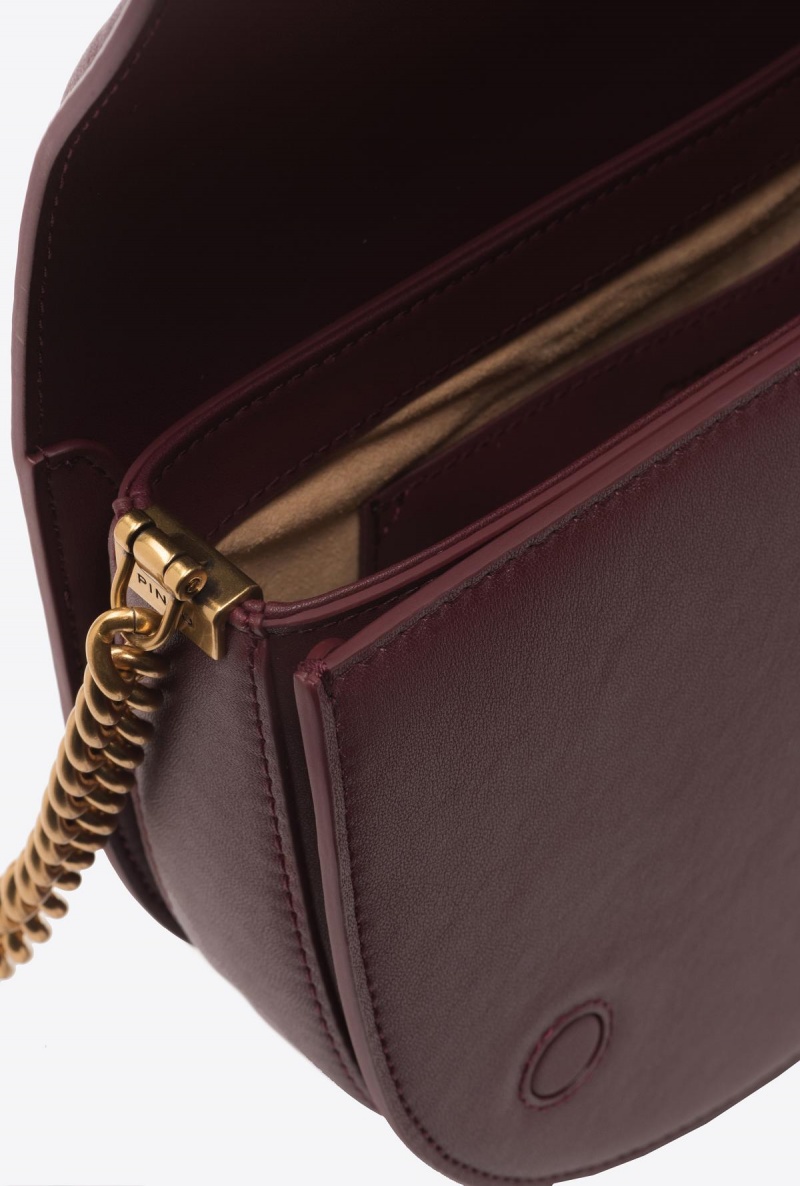 INTENSE BERRY-ANTIQUE GOLD Pinko Classic Love Bag Click Round in leather | MYCVG41537