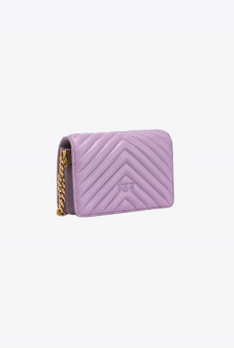 IRIS-ANTIQUE GOLD Pinko Mini Love Bag Click Chevron Jewel | SMYVO49746