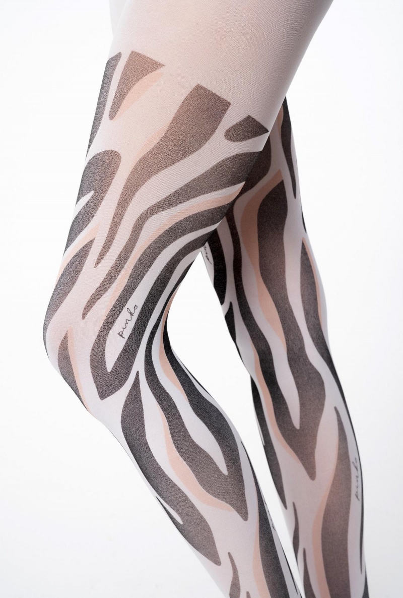 IVORY/BLACK/BEIGE Pinko Printed microfibre tights | MYXMI82874