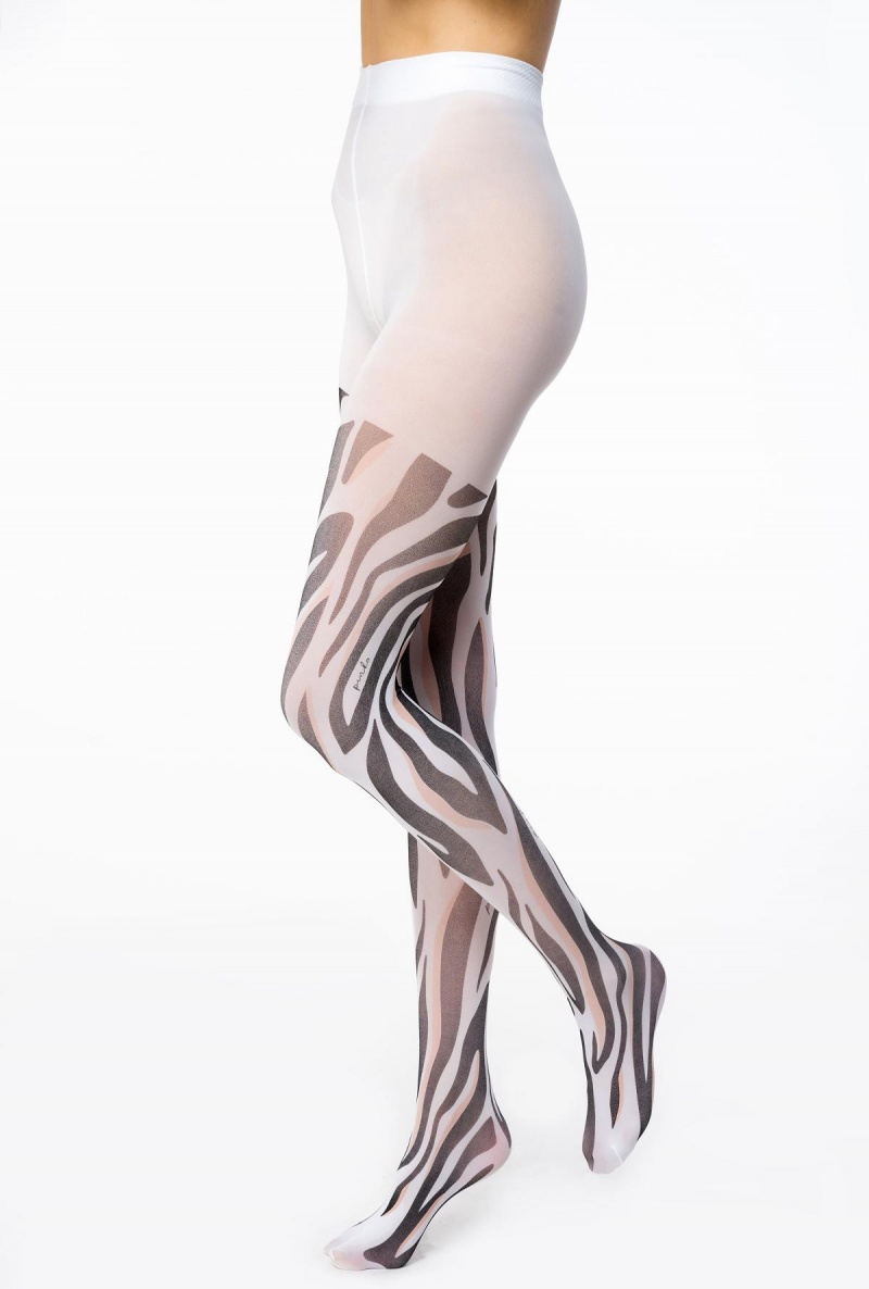 IVORY/BLACK/BEIGE Pinko Printed microfibre tights | MYXMI82874