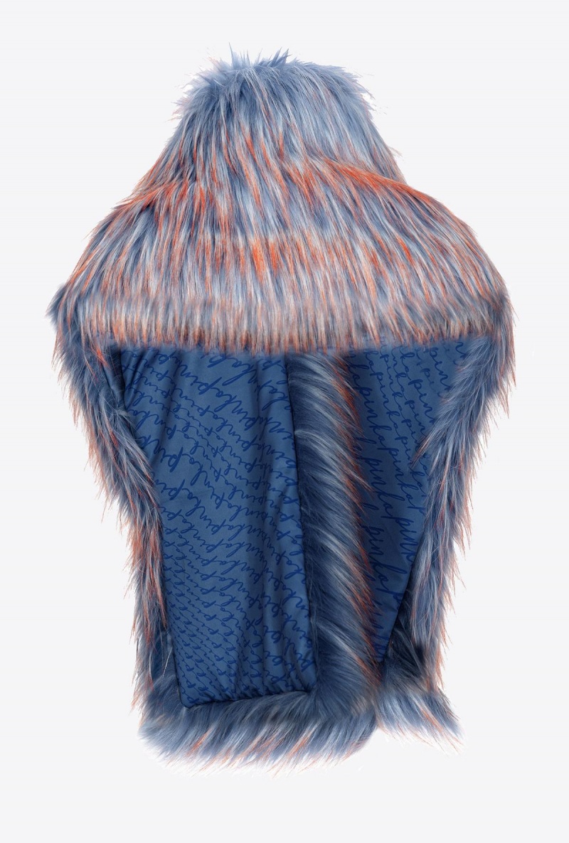 LIGHT BLUE/ORANGE Pinko Coloured fox-effect stole | FMYHY77370