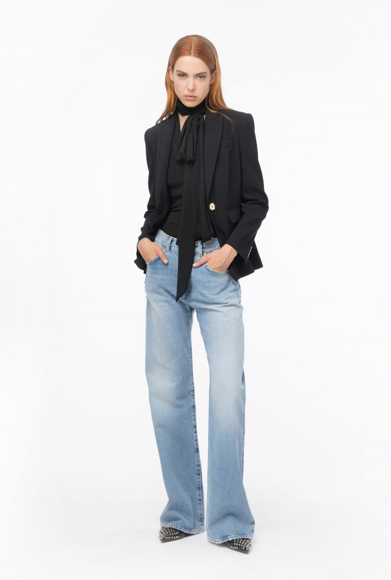 LIGHT VINTAGE WASH Pinko Wide-leg light vintage denim jeans | FMYUI33554