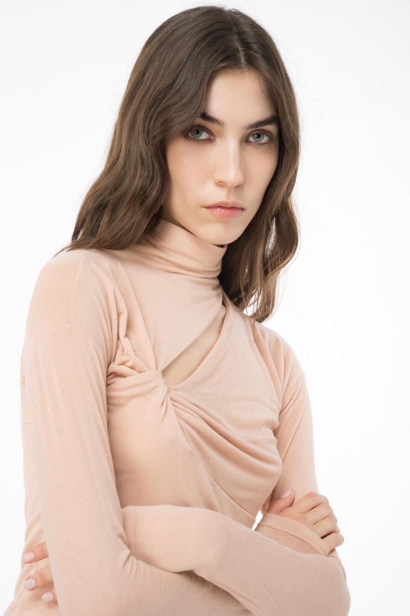 LIGHT WHITE COFFEE Pinko Cashmere-blend sweater with cut-out | MYEGJ23568