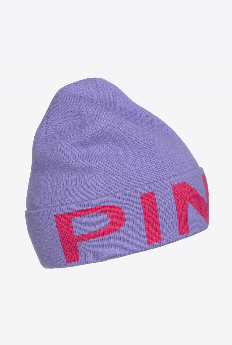 LILAC/FUSCHIA Pinko Beanie with large logo | MYQAV30439
