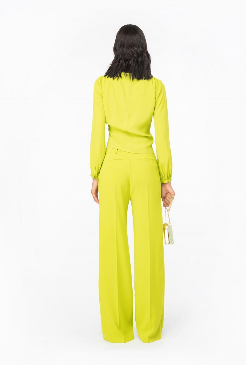 LIME YELLOW Pinko Blouse with knot detail | MYIIZ70478