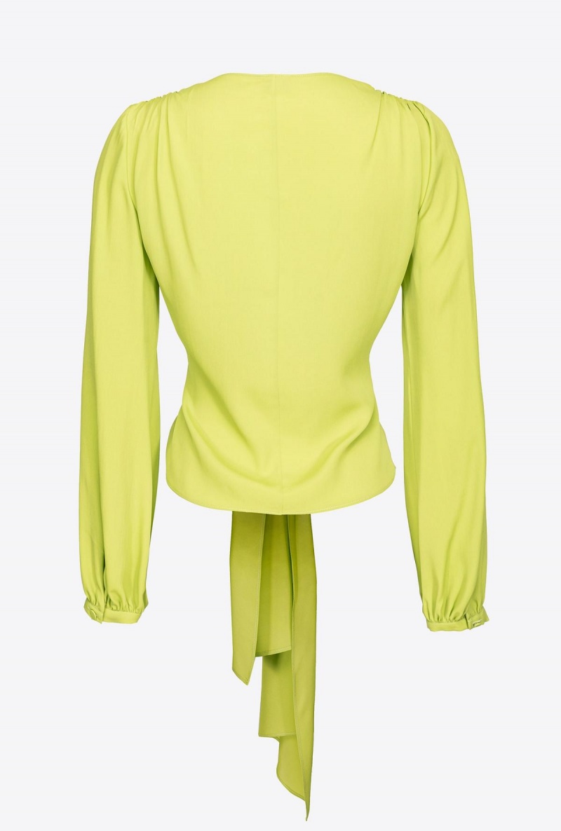 LIME YELLOW Pinko Blouse with knot detail | MYIIZ70478