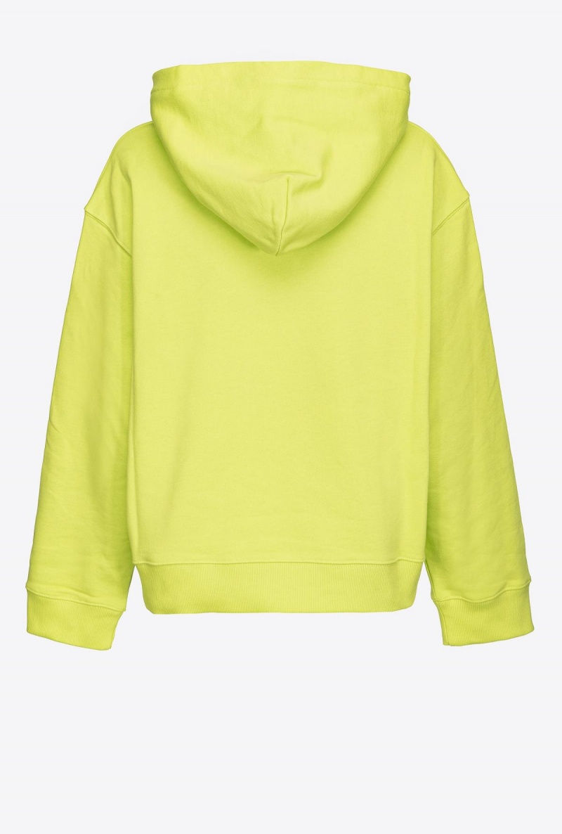 LIME YELLOW Pinko Hoodie with Vintage Frame print | ZMYNQ80721