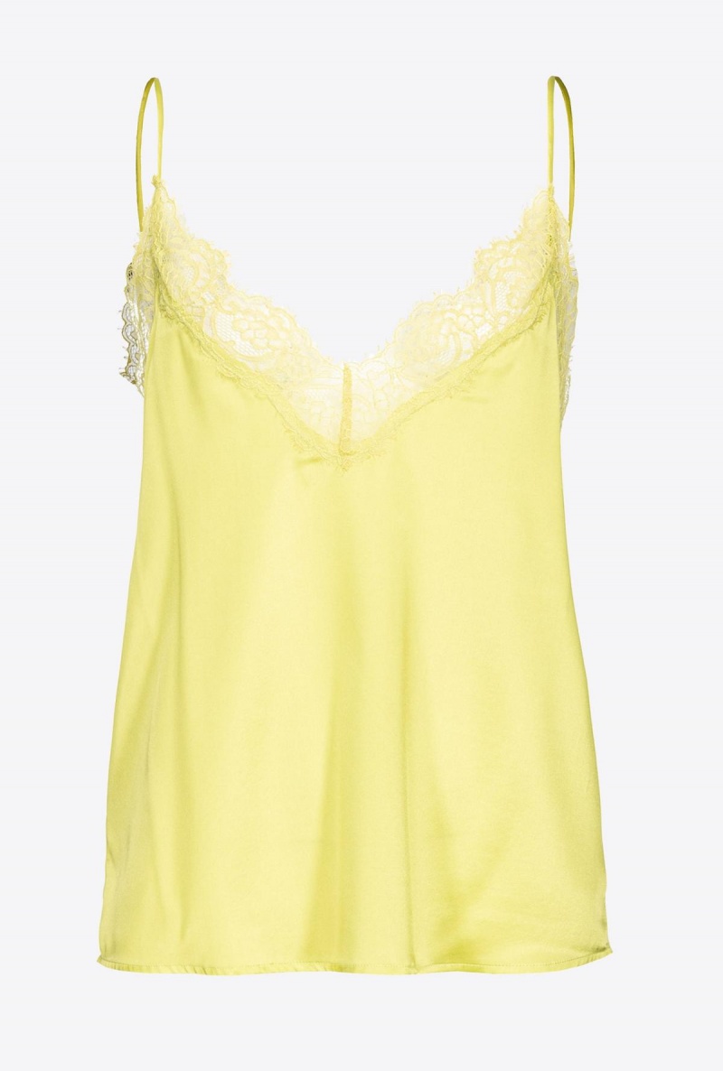 LIME YELLOW Pinko Lace lingerie top | XMYBH27856