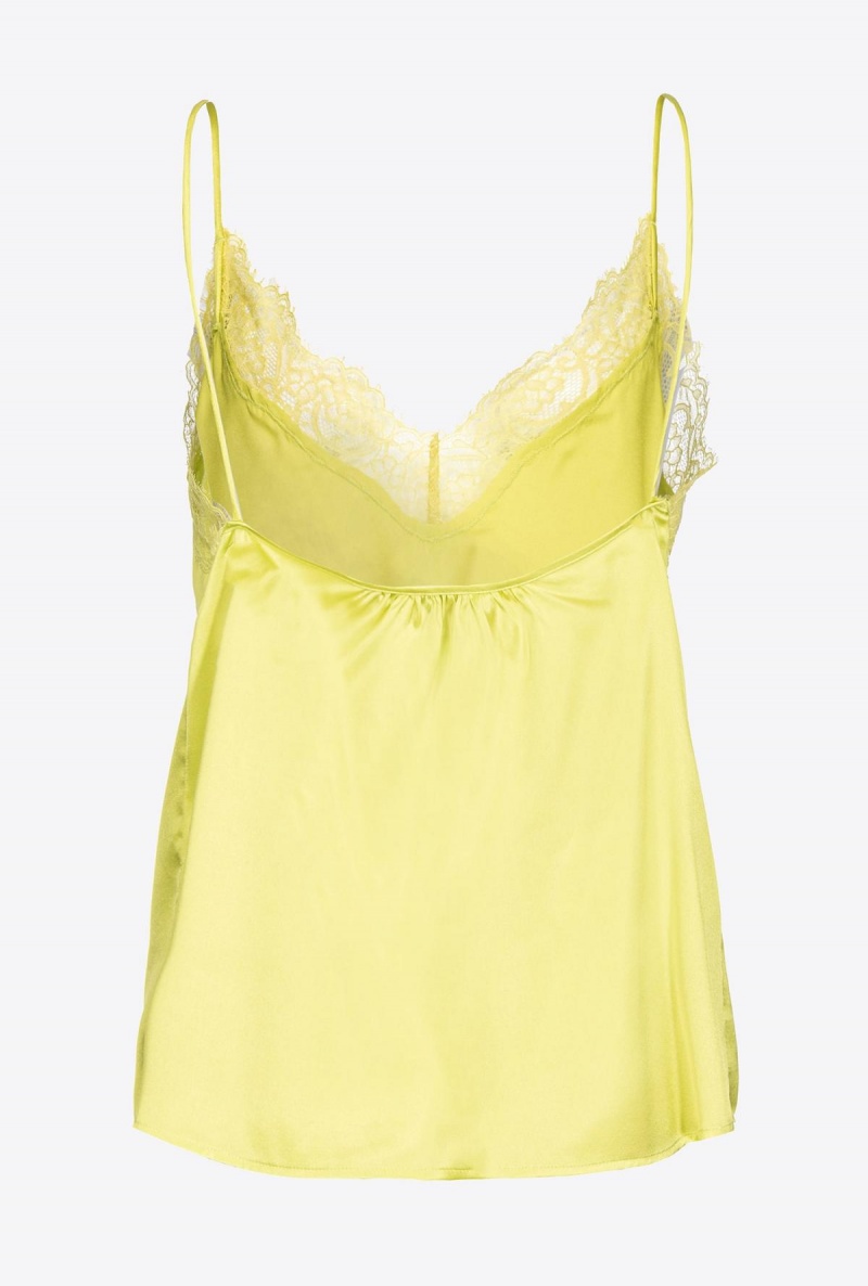 LIME YELLOW Pinko Lace lingerie top | XMYBH27856