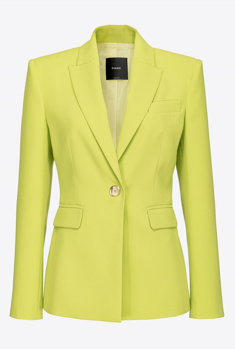 LIME YELLOW Pinko Single-breasted stretch blazer | MYXMI34814