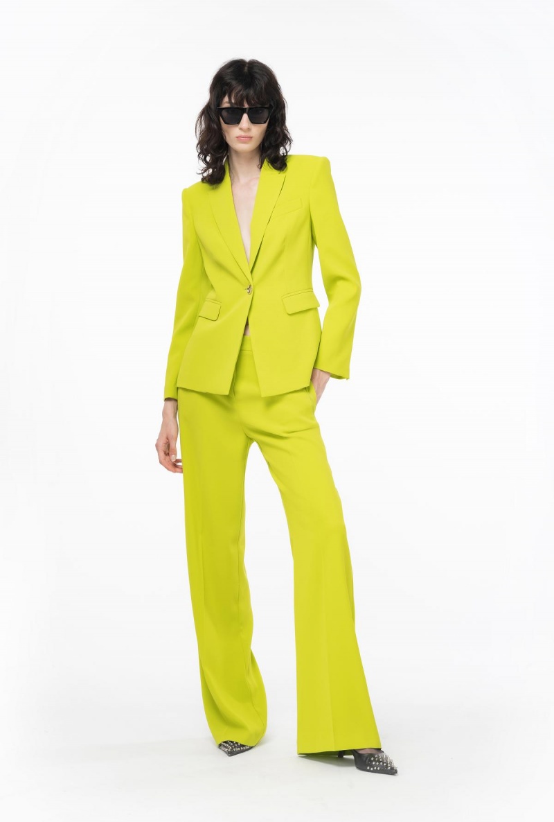 LIME YELLOW Pinko Single-breasted stretch blazer | MYXMI34814