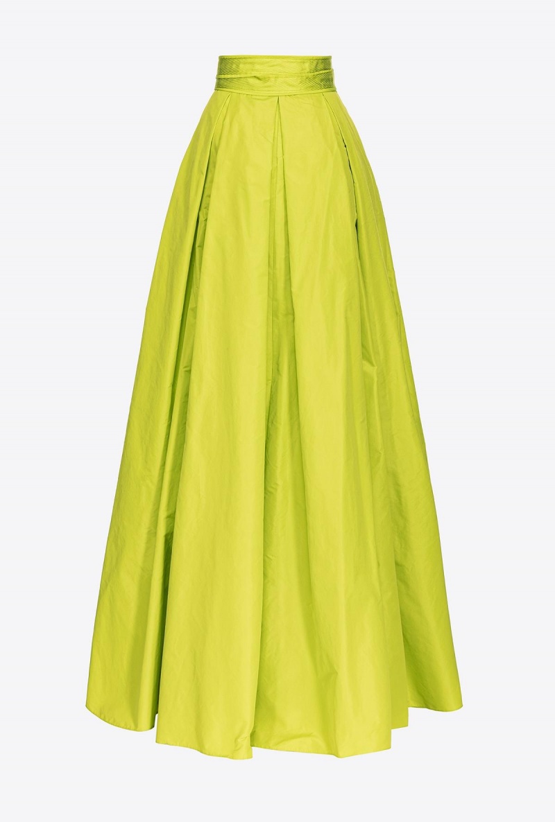 LIME YELLOW Pinko Taffeta maxi-skirt | MYNEJ83533