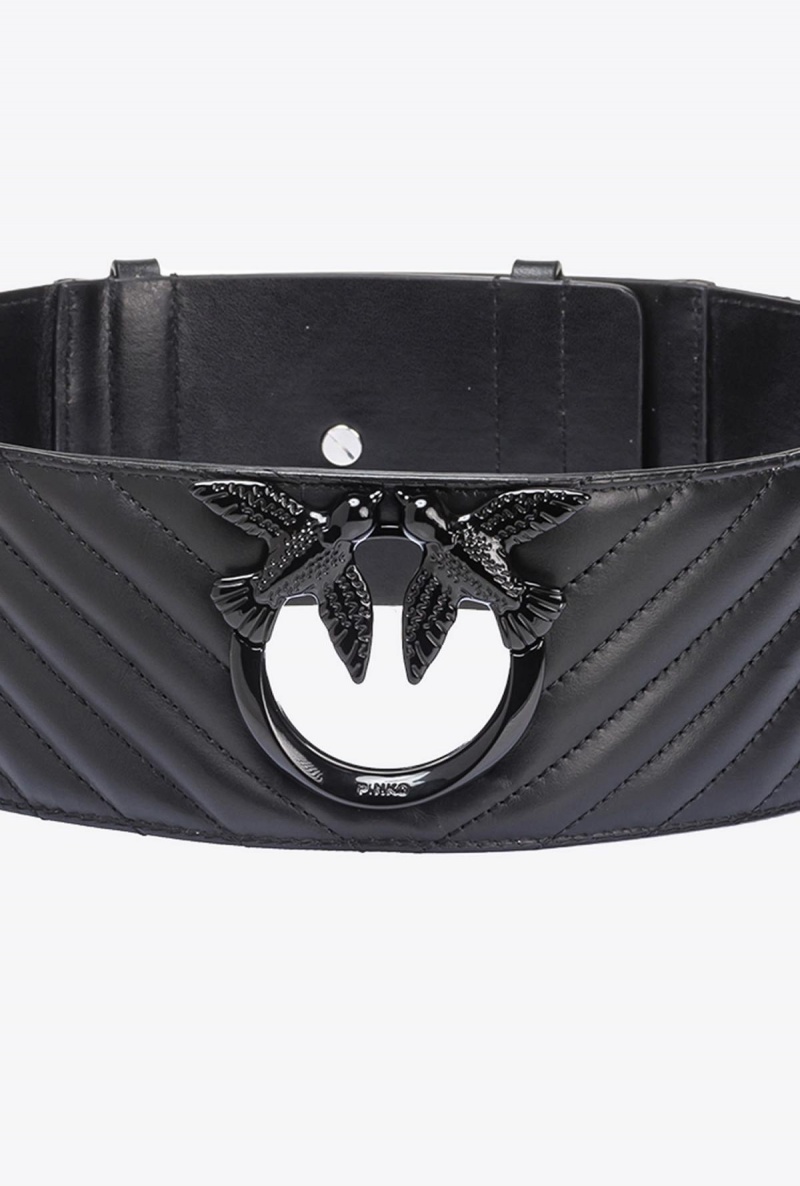 LIMO BLACK BLOCK COLOUR Pinko Chevron nappa high-waist belt | YMYGT64009