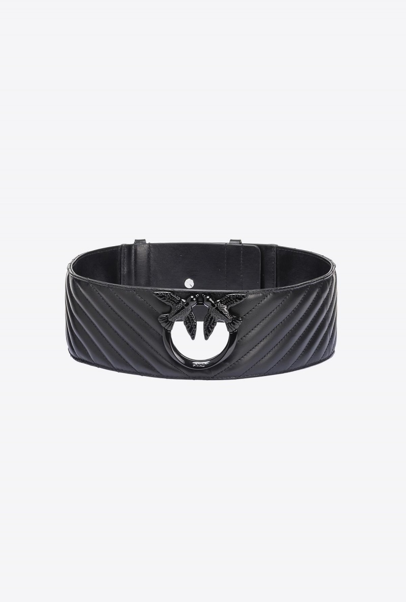 LIMO BLACK BLOCK COLOUR Pinko Chevron nappa high-waist belt | YMYGT64009