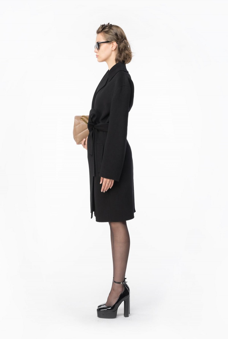 LIMO BLACK Pinko Belted cloth coat | UMYTG64782