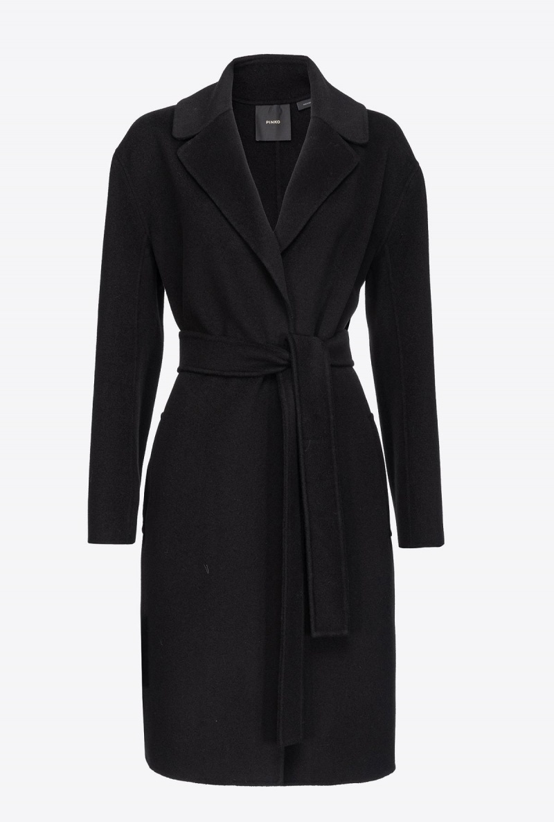 LIMO BLACK Pinko Belted cloth coat | UMYTG64782