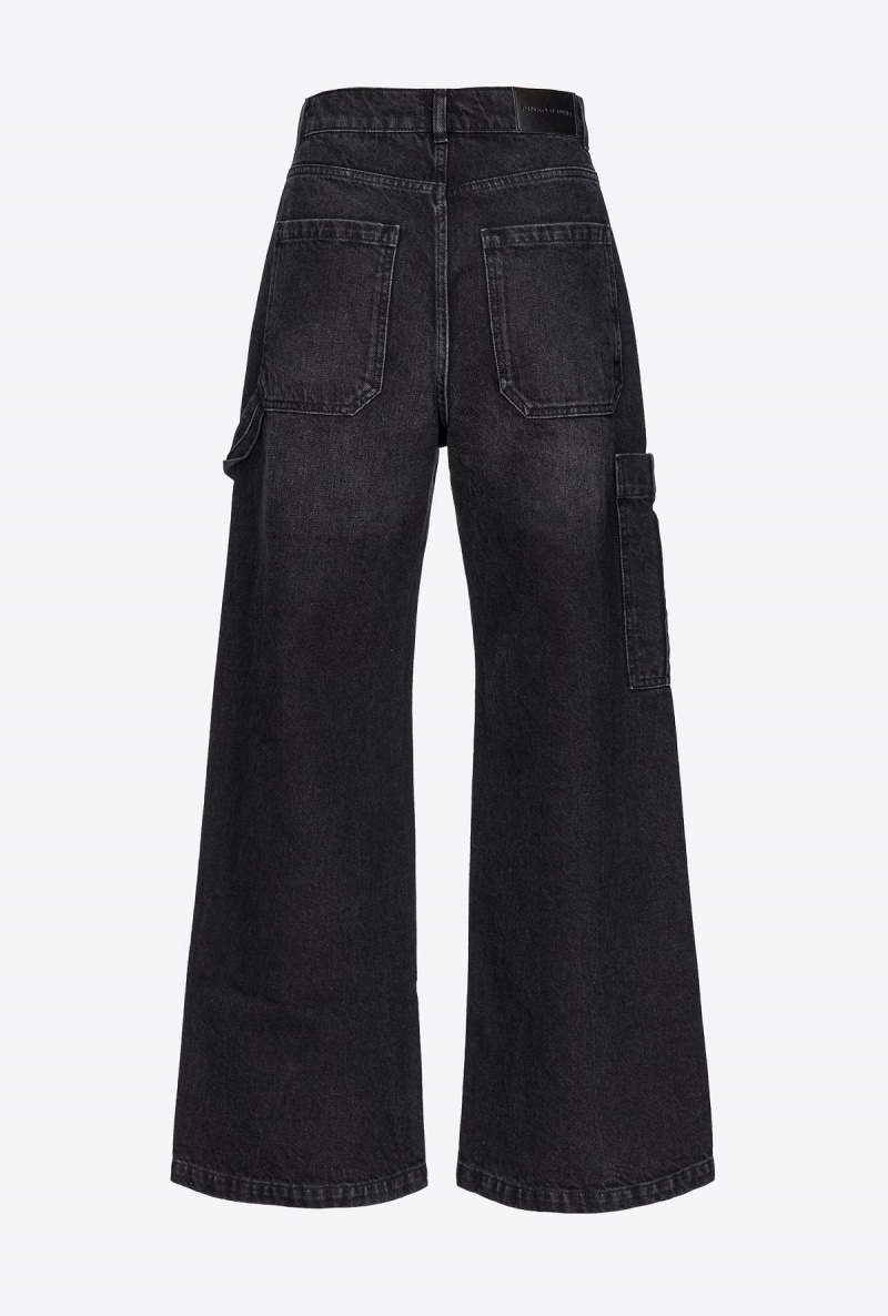 LIMO BLACK Pinko Black denim cargo jeans | AMYDF79126