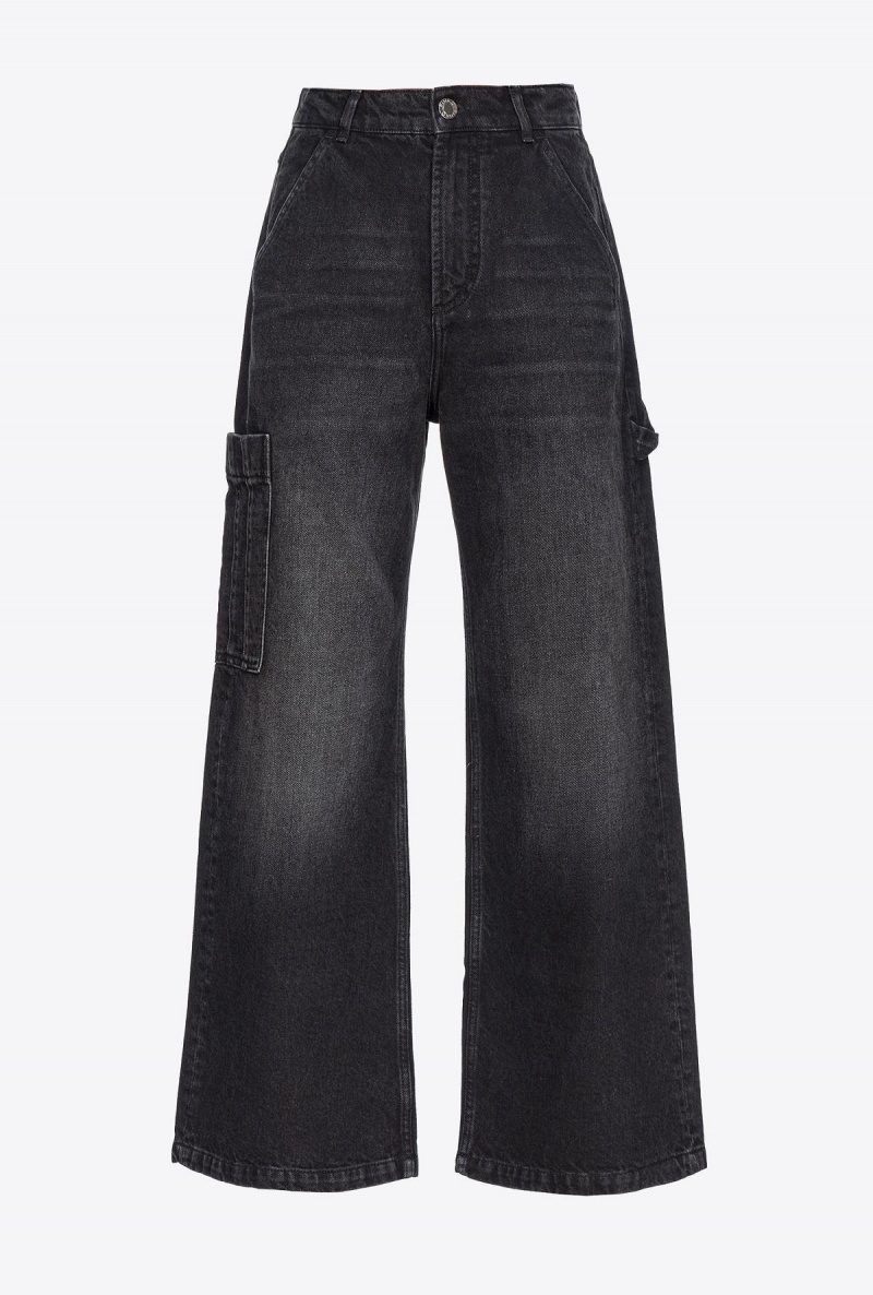 LIMO BLACK Pinko Black denim cargo jeans | AMYDF79126