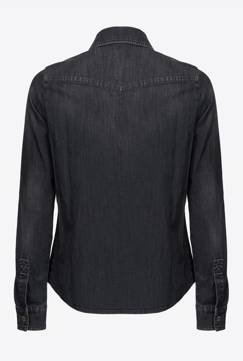LIMO BLACK Pinko Black light twill denim shirt | AMYDF54344