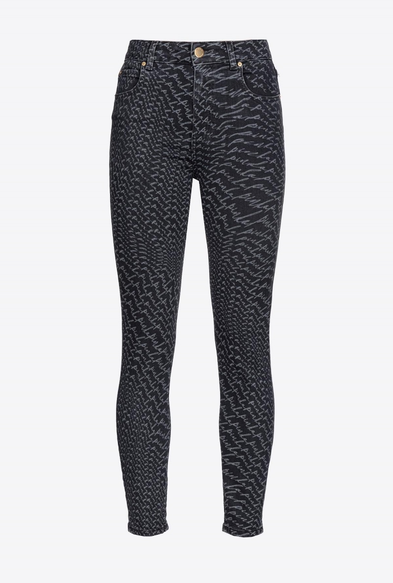 LIMO BLACK Pinko Black skinny jeans with fluid logo | QMYUV76217