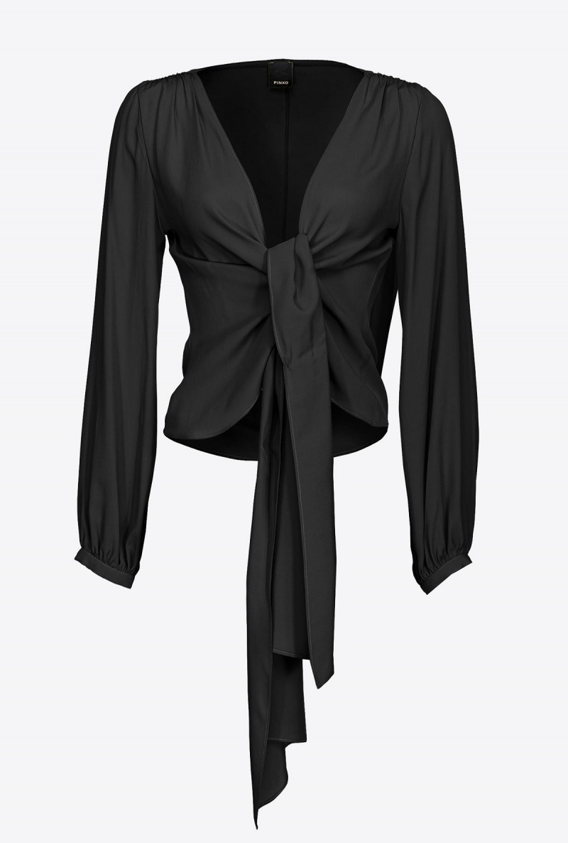LIMO BLACK Pinko Blouse with knot detail | ZMYNQ95950