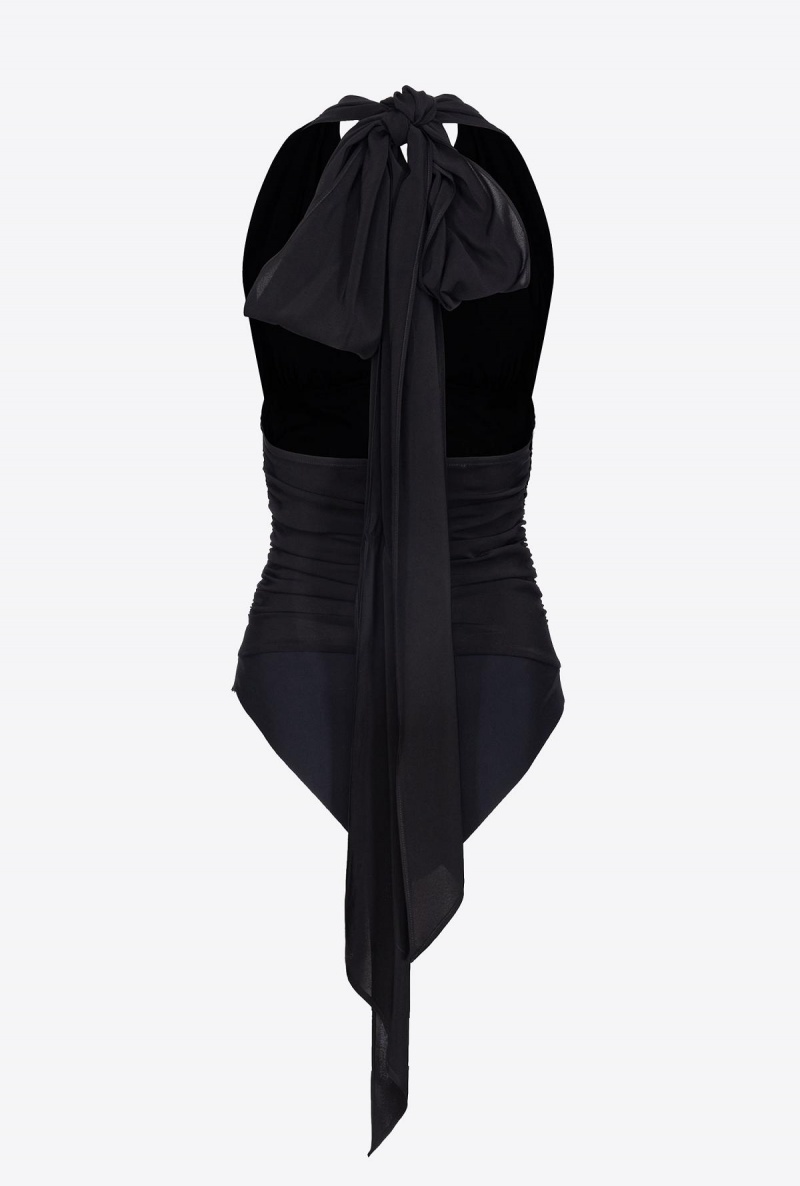 LIMO BLACK Pinko Bodysuit with maxi bow | MYNEJ82917