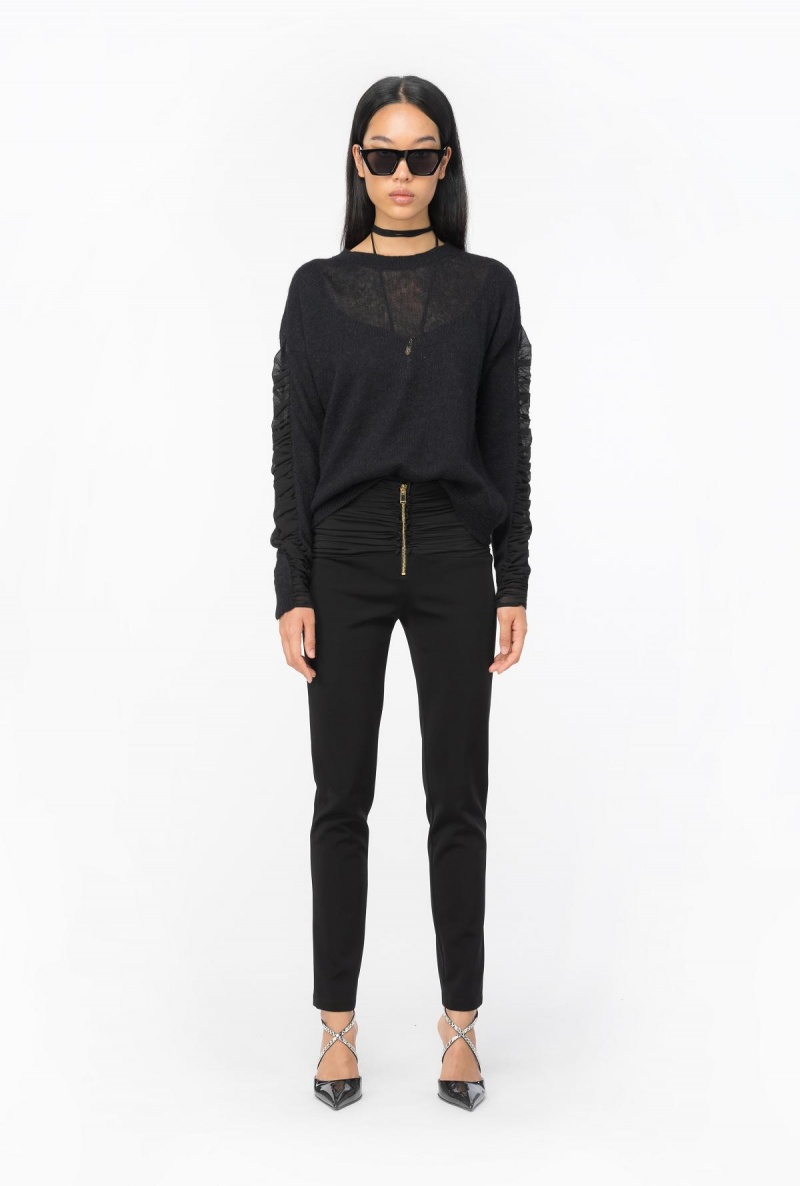 LIMO BLACK Pinko Brushed alpaca-blend sweater | FMYUI27096