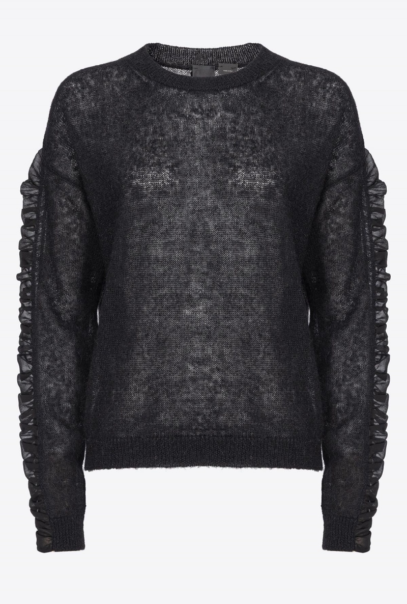 LIMO BLACK Pinko Brushed alpaca-blend sweater | FMYUI27096
