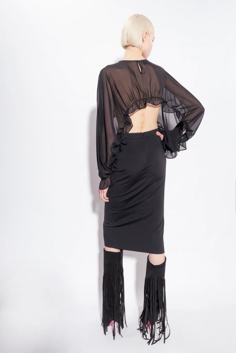 LIMO BLACK Pinko Buttoned calf-length skirt | XMYBH58750