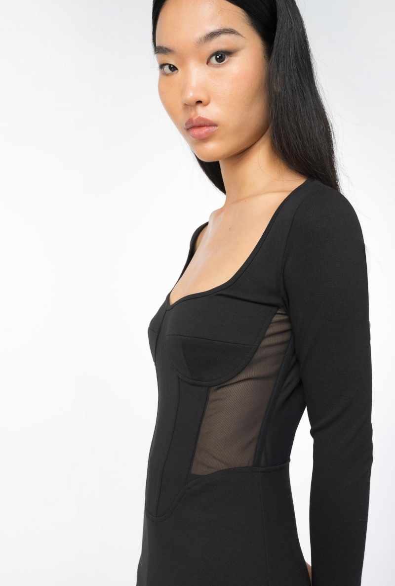 LIMO BLACK Pinko Calf-length bustier dress | UMYND97067