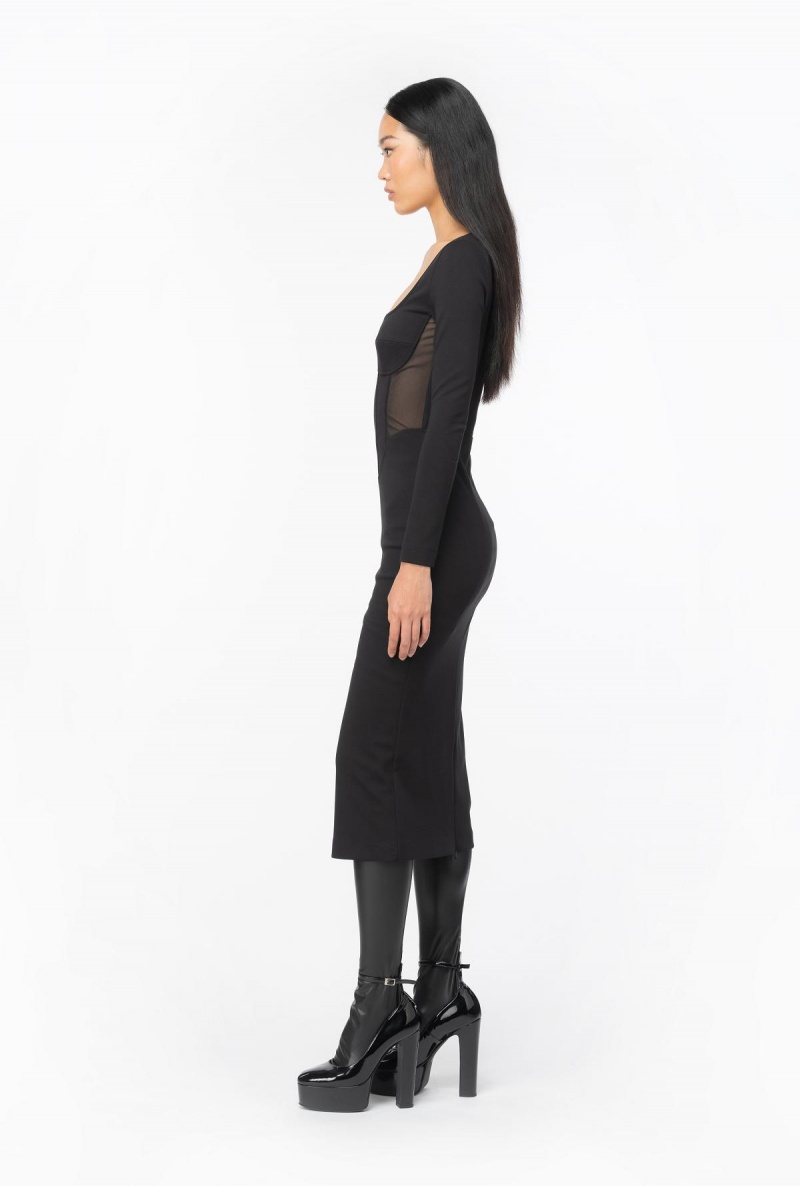 LIMO BLACK Pinko Calf-length bustier dress | UMYND97067