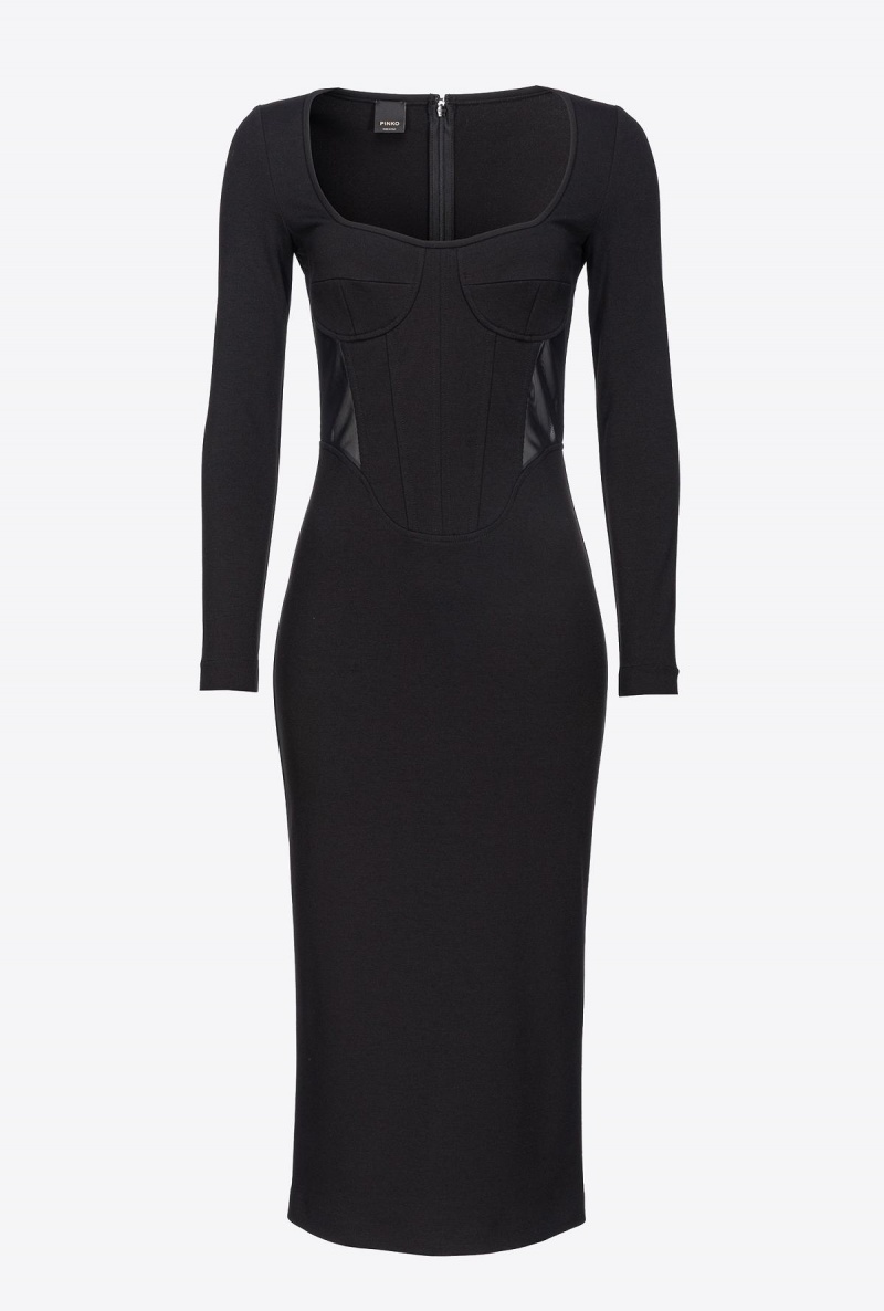 LIMO BLACK Pinko Calf-length bustier dress | UMYND97067