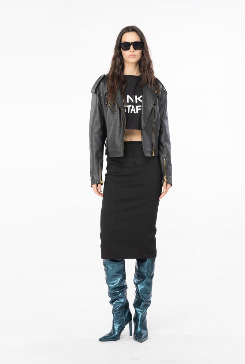 LIMO BLACK Pinko Calf-length jegging-effect bustier skirt | LMYSX84774