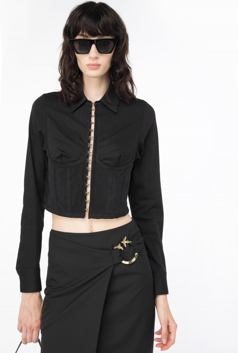LIMO BLACK Pinko Calf-length skirt with piercing buckle | MYJZR72336