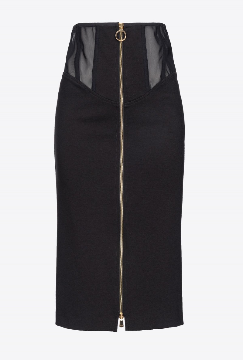 LIMO BLACK Pinko Calf-length skirt with waist inserts | GMYUC84766