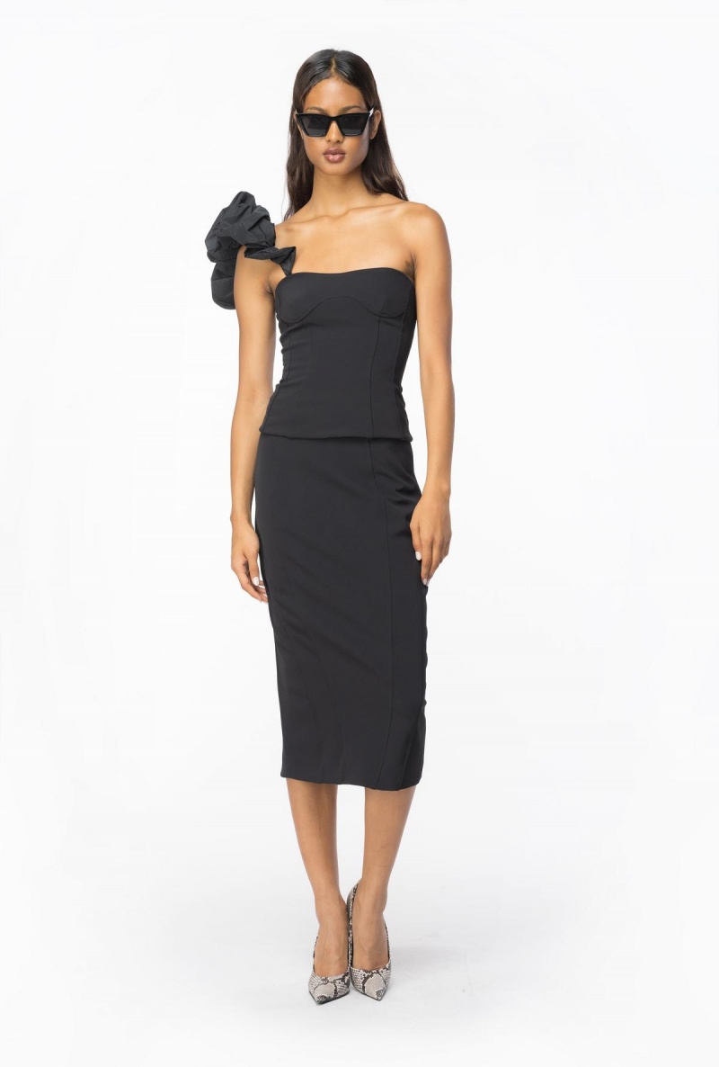 LIMO BLACK Pinko Calf-length stretch crepe skirt | ZMYNQ50102