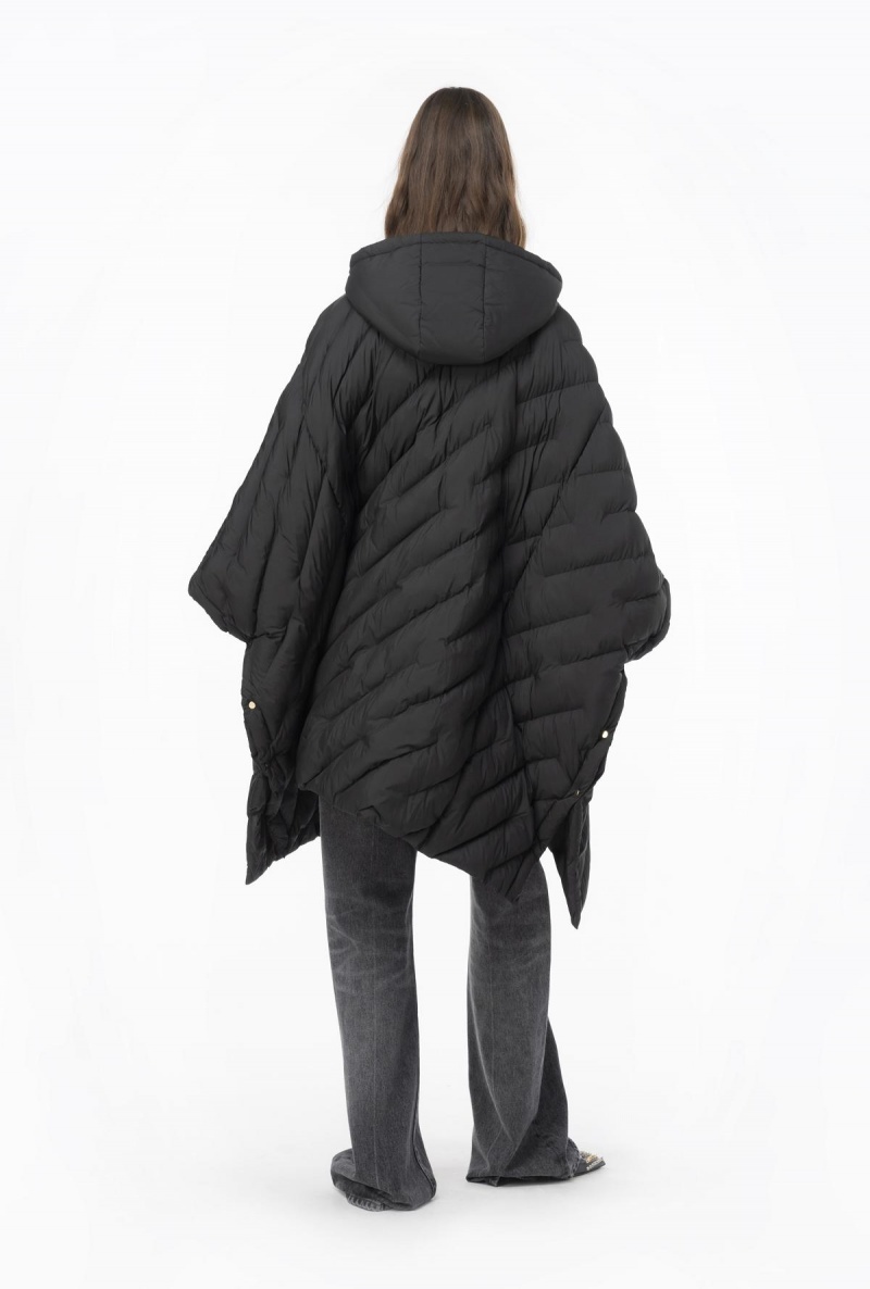LIMO BLACK Pinko Cape-style technical canvas down jacket | MMYHR58217