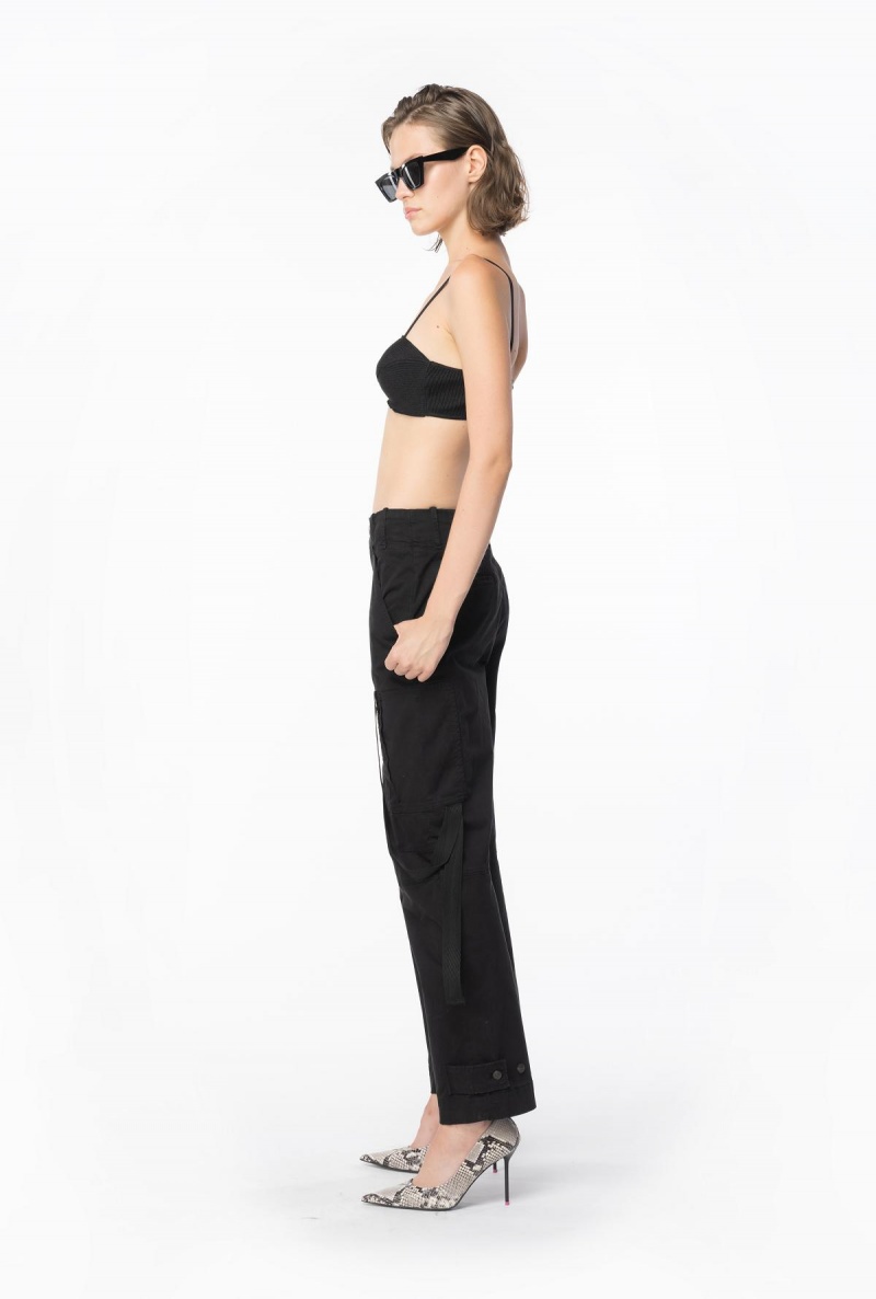 LIMO BLACK Pinko Cargo trousers with ribbon | TMYPQ37535