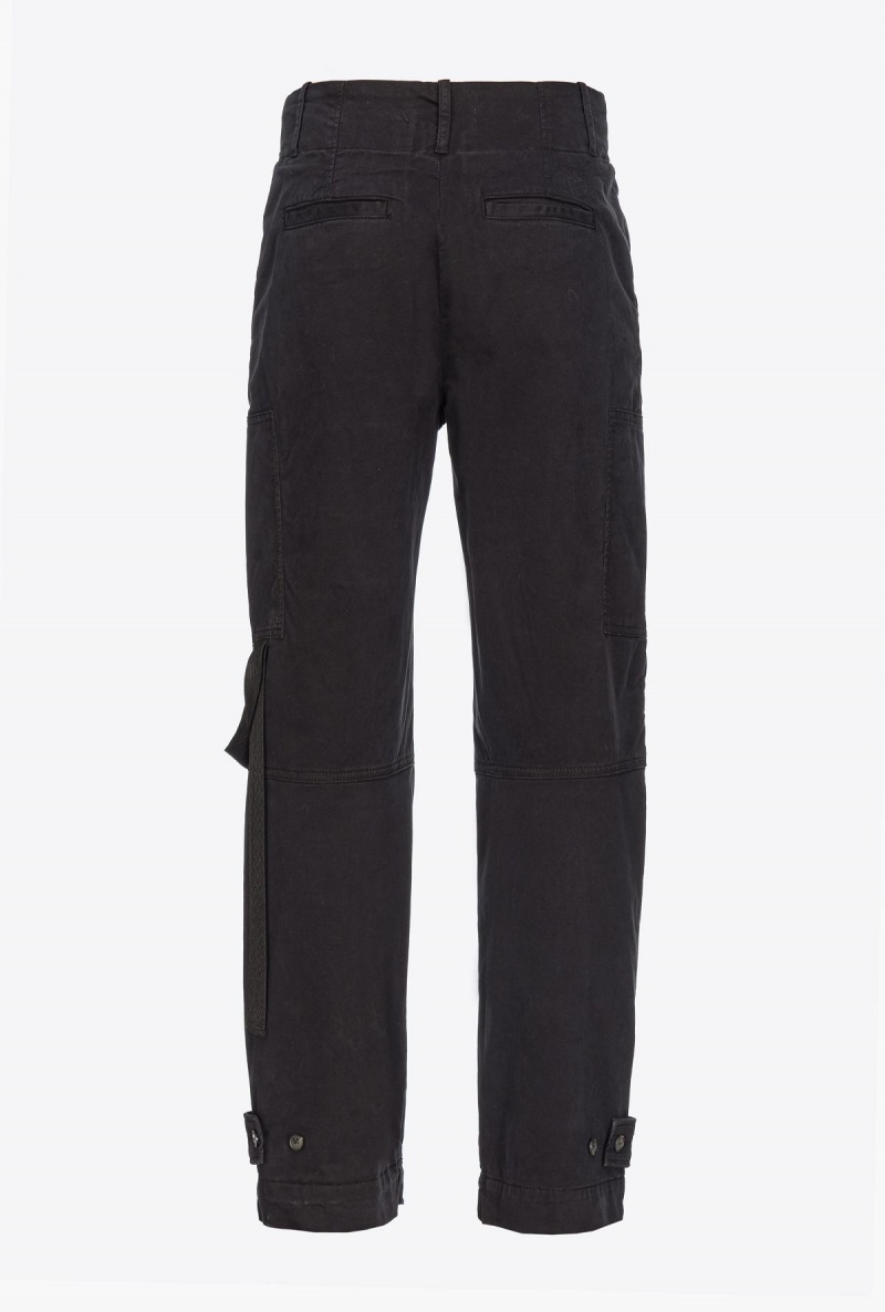 LIMO BLACK Pinko Cargo trousers with ribbon | TMYPQ37535