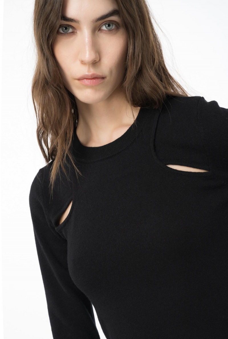 LIMO BLACK Pinko Cashmere sweater with cut-out | MYZPD52221