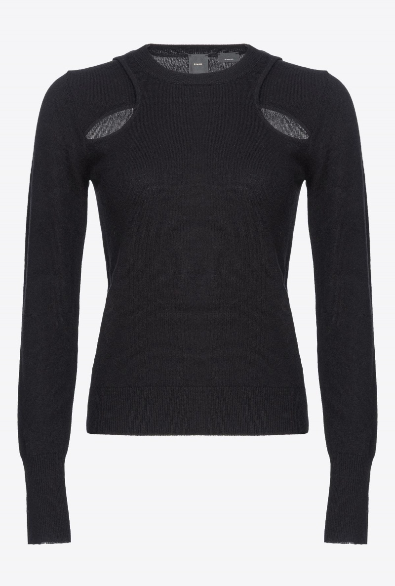 LIMO BLACK Pinko Cashmere sweater with cut-out | MYZPD52221