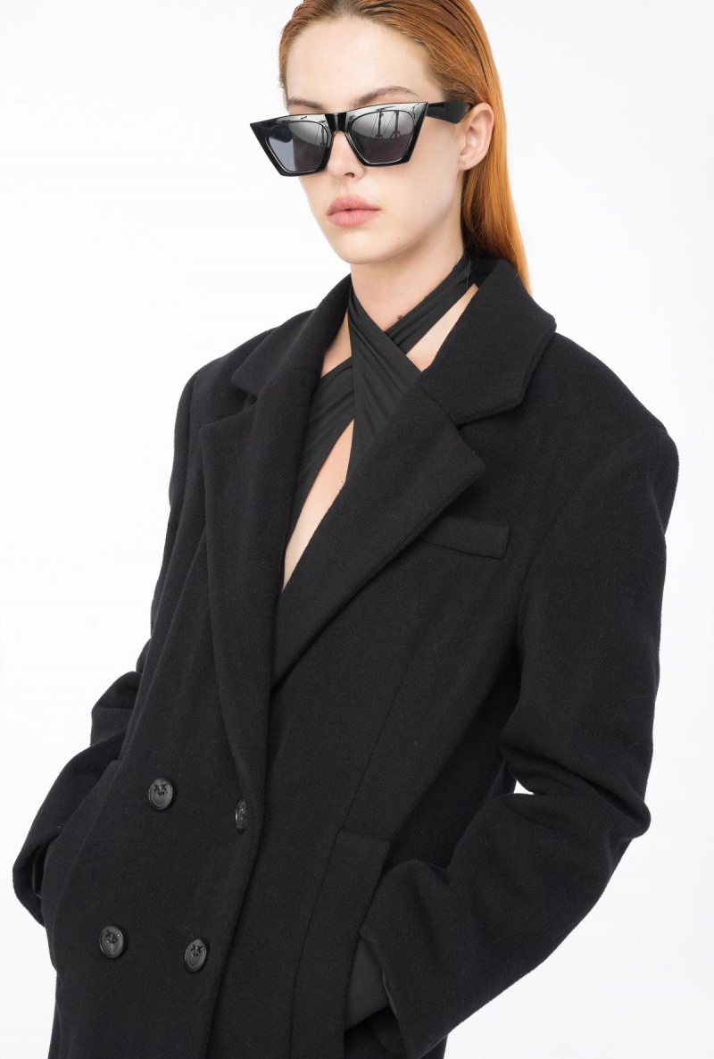 LIMO BLACK Pinko Cashmere-blend cloth coat | MYCIF89874