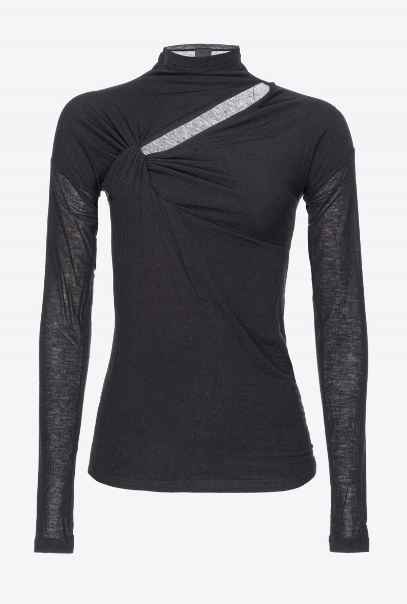 LIMO BLACK Pinko Cashmere-blend sweater with cut-out | TMYPQ85913
