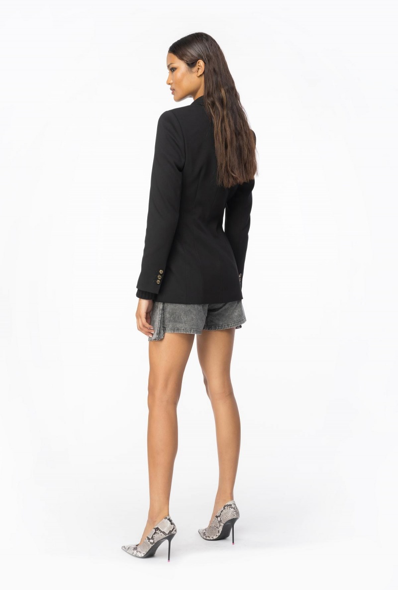 LIMO BLACK Pinko Double-breasted full Milano blazer | MMYFT76997