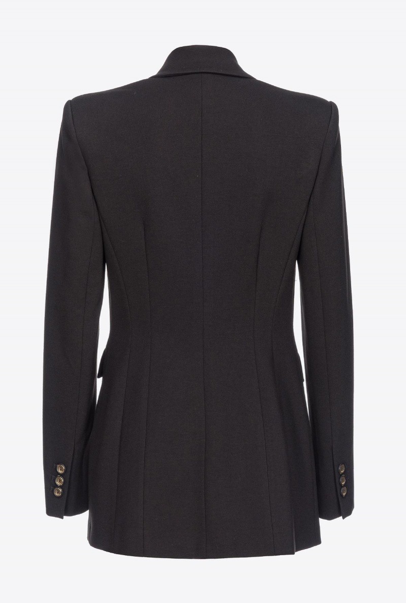 LIMO BLACK Pinko Double-breasted full Milano blazer | MMYFT76997