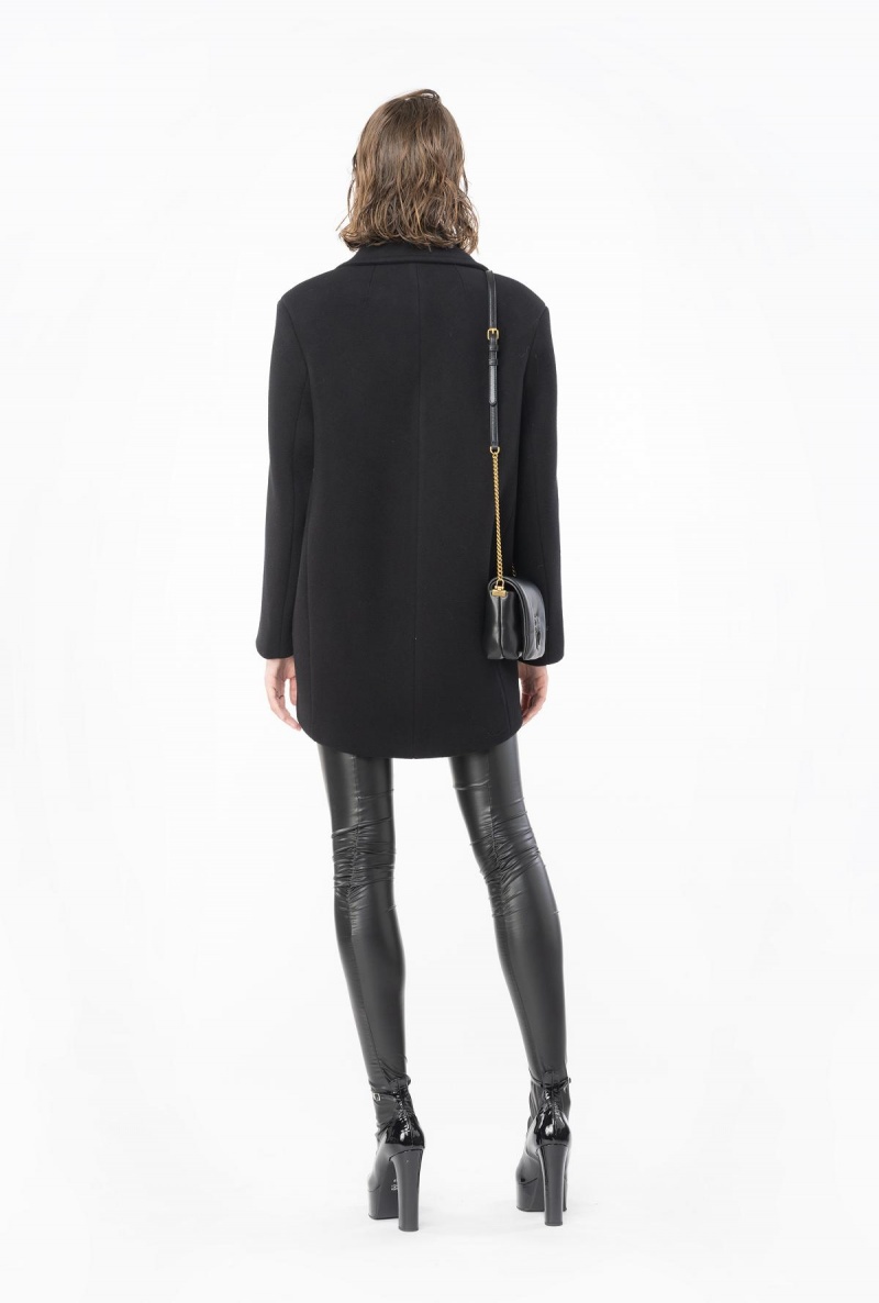 LIMO BLACK Pinko Double-breasted pea coat | MYQAV56863
