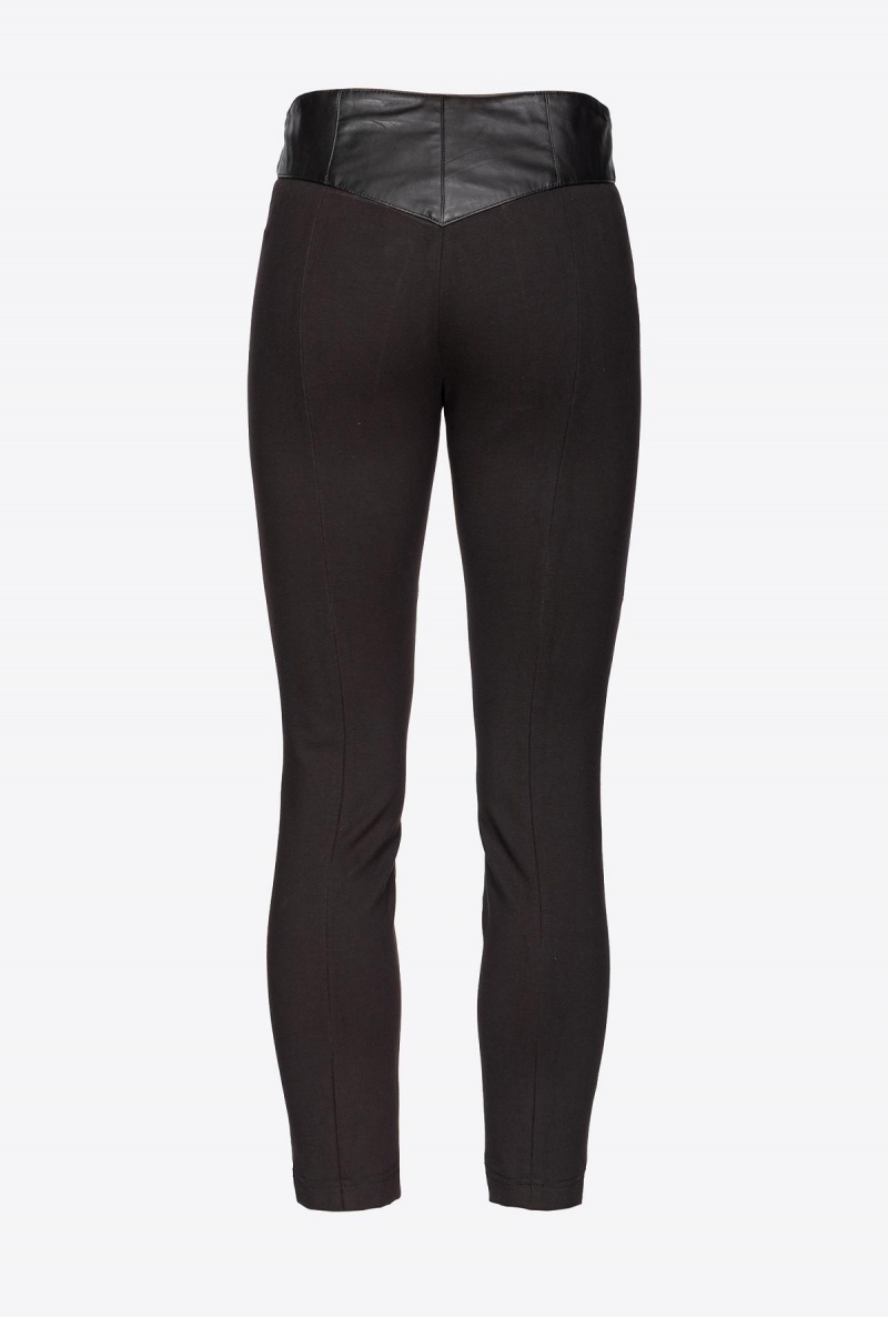 LIMO BLACK Pinko Dual-fabric leggings | ZMYMJ55999