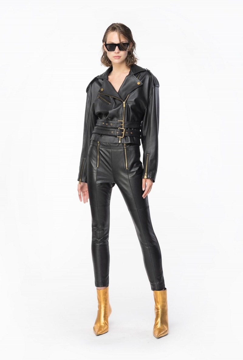 LIMO BLACK Pinko Dual-fabric leggings | ZMYMJ55999